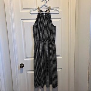 Michael Kors Dress dress striped black white sweetheart neckline women Medium